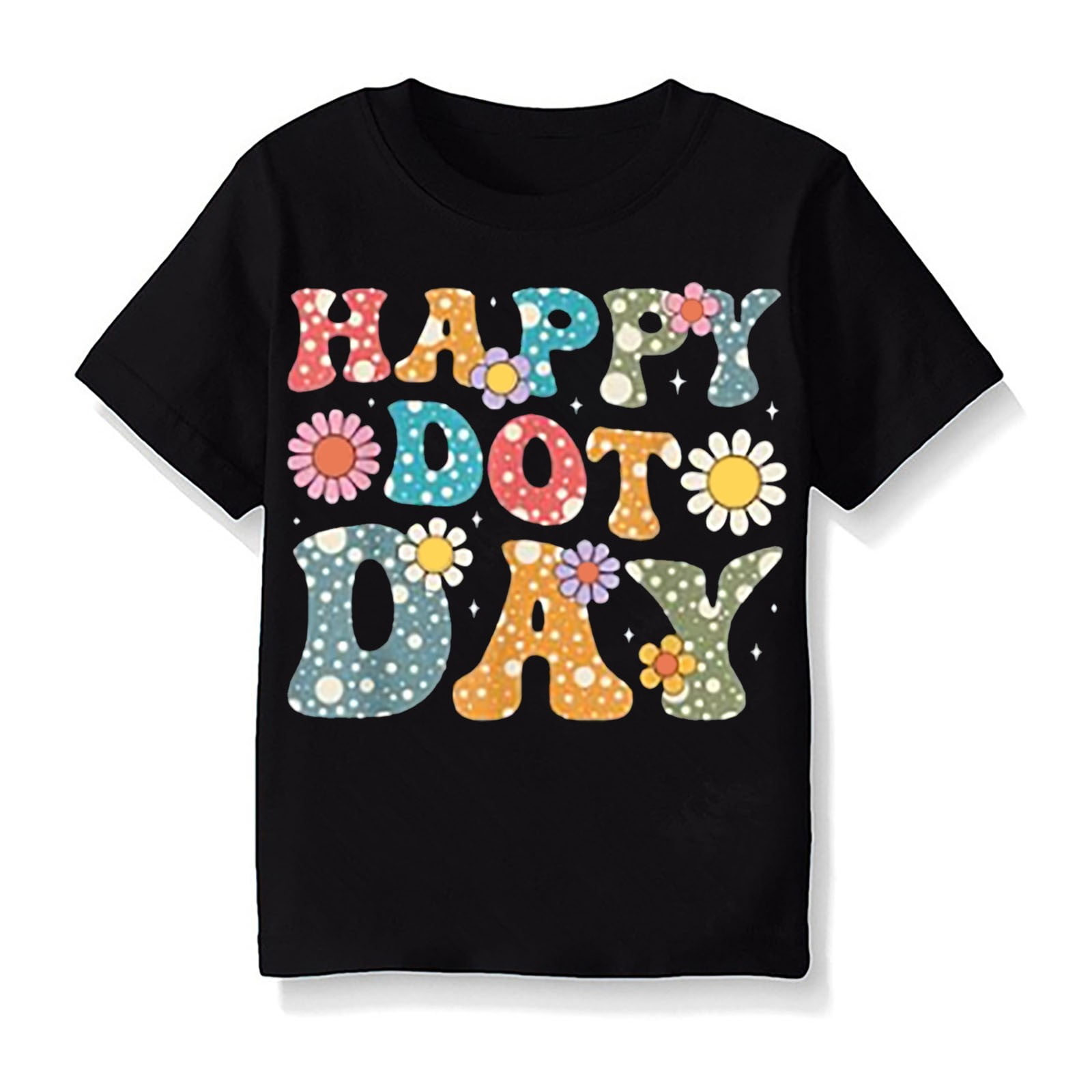 Embroidery Patchwork Shirts（KIDS） Otqutp Kids Patchwork Tops Kids Girls Boys Happy Dot Day