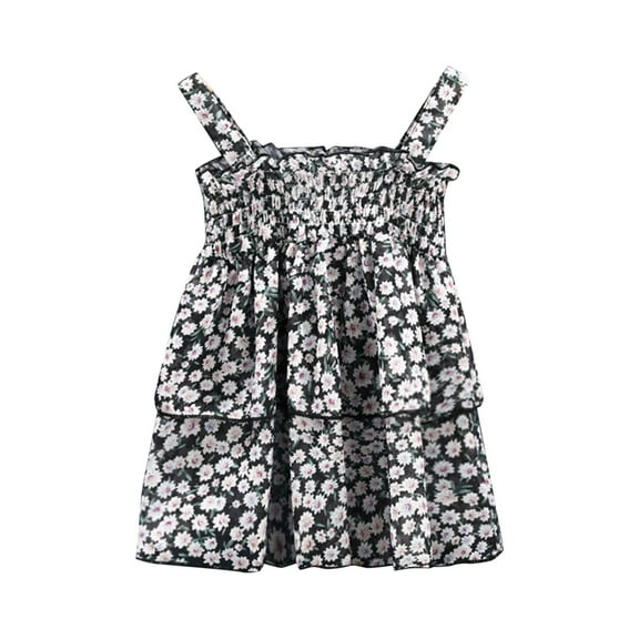 Otqutp Kids Princess Blouse Toddler Kids Girls Dance Tank Top Racerback Crop Tank Floral Prints Top Beach Sleeveless Sports Dance Top Ballet Gymnastics