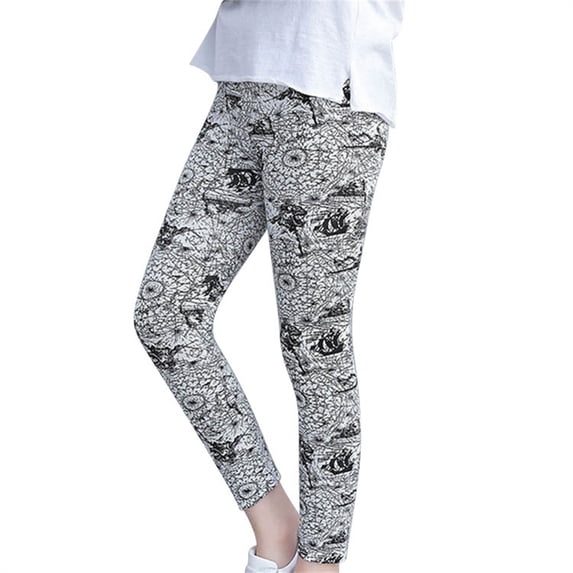 Otqutp Kids Quick Drying Joggers Summer Black Sailing Line Print Children's Fashion Casual Mid Rise Cropped Pants Stretch Leggings Toddler Casual Pants