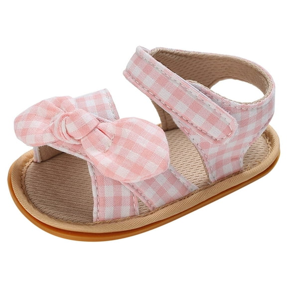 Otqutp Kids Quick Drying Sandals Summer Children Toddler Girls Sandals Flat Bottom Lightweight Open Toe Breathable Bow Hook Loop Shoes