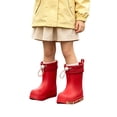 thumbnail image 1 of Otqutp Kids Rain Boots Letter Print Drawstring Cuff Waterproof Rubber Rain Shoes Non Slip Mid Calf Boots Outdoor Walking Shoes, 1 of 4