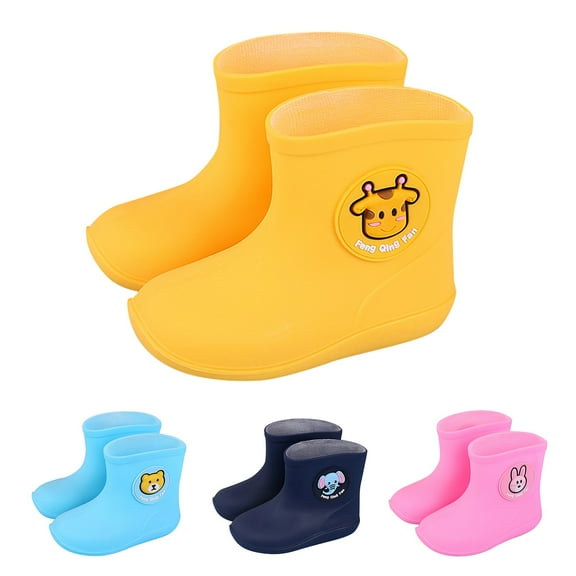 Otqutp Kids Rain Boots for Boys Girls PVC Cartoon Rubber Rain Non-Slip Shoes Waterproof Baby Easy-On Lightweight Boots