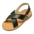 thumbnail image 1 of Otqutp Kids Rubber Sole Flat Sandals with Strap Open Toe Slip On Shower Shoes Toddler Cute Leather Barefoot Slippers Casual, 1 of 5