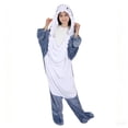 thumbnail image 1 of Otqutp Kids Shark Hooded Jumpsuit Animal Shape Footed Outfit for Teen Boys Girls Halloween Dress Up Play Wear 5-18 Years, 1 of 9