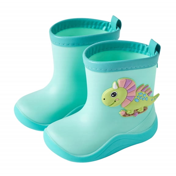Otqutp Kids Short Rain Boot for Boys Girls Children Cartoon Non-Slip Lightweight Mud Boots Cute Soft Sole Water Shoes