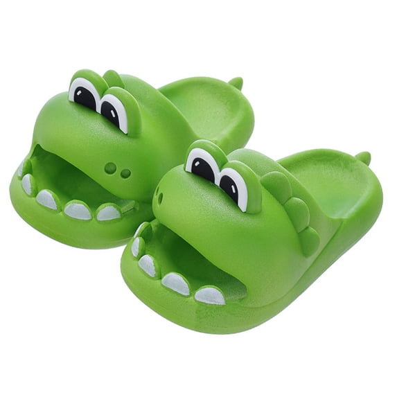 Otqutp Kids Slides Cute Crocodile Non Slip Cushioned Beach Shower Shoes Summer Open Toe Bathroom Water Slippers
