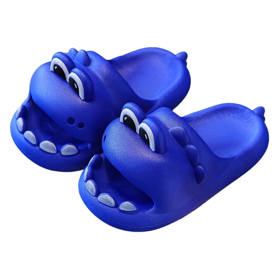 Otqutp Kids Slides Cute Crocodile Non Slip Cushioned Beach Shower Shoes Summer Open Toe Bathroom Water Slippers