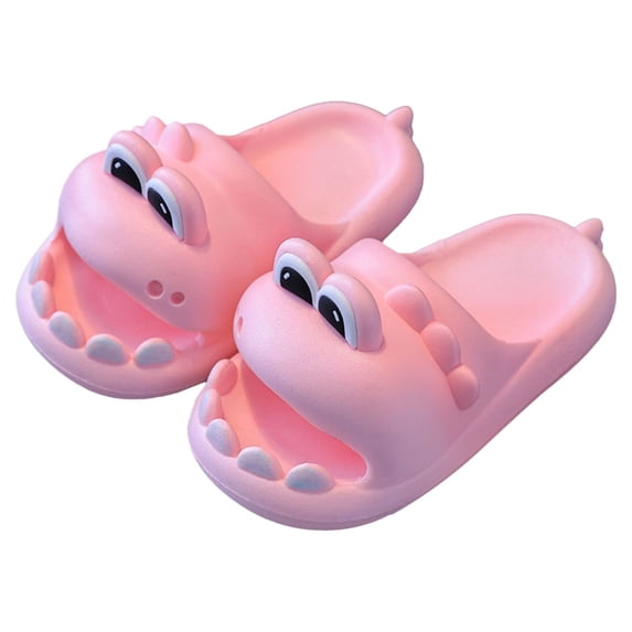 Otqutp Kids Slides Cute Crocodile Non Slip Cushioned Beach Shower Shoes Summer Open Toe Bathroom Water Slippers