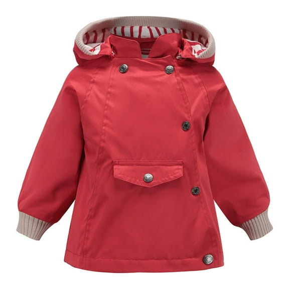 Otqutp Kids Snowsuit Windproof Toddler Baby Winter Warm Long Sleeve Jacket Outerwear Floral Hooded Zipper Padded Outwear for Girls Boys(Red,6-7 Years)