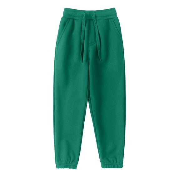 Otqutp Kids Sports Joggers Toddler Boys Girls Long Pants with Pocket Autumn/Winter with Plush Straps Children's Casual Pants Party Birthday School