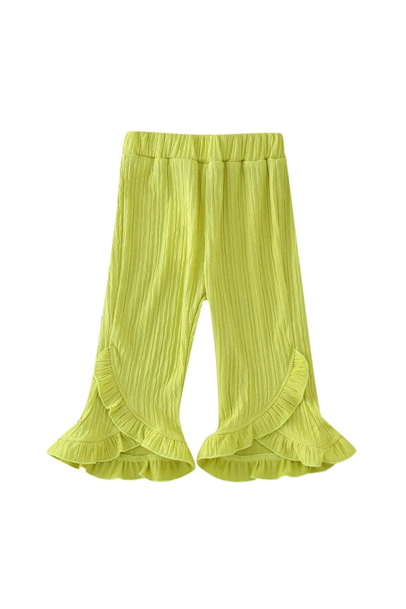 Kids Stretch Joggers Toddler Girls Summer Pants Elastic Waist Solid Color Trousers For Girls Clothes Fashion Outwear