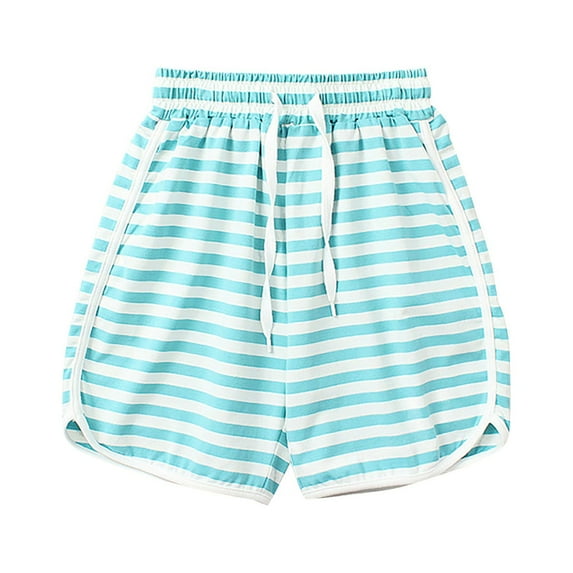 Otqutp Kids Summer Shorts 4 to 10 Years Little Child Boys and Girls Casual Shorts Striped Pattern Breathable Shorts Beach Shorts