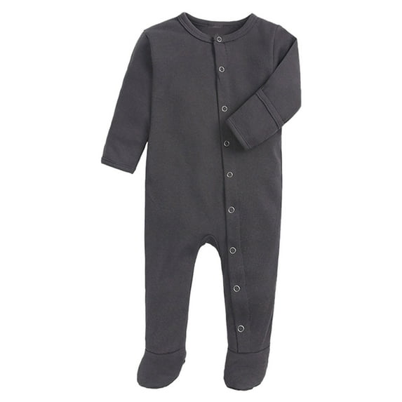 Otqutp Kids Sweet Home Bodysuit Baby Boys Girls Jumpsuit Solid Color Long Sleeved Hooded Jumpsuit Birthday Indoor and Outdoor(1-GY2,3-6 Months