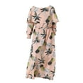 thumbnail image 1 of Otqutp Kids T Shirt Sundress Girls' Printed Long Sleeve Long Dress Dress for 1-12 Years Girls A-line Swing Elastic Waist Casual Party Dress (Pink,9-10 Years), 1 of 9