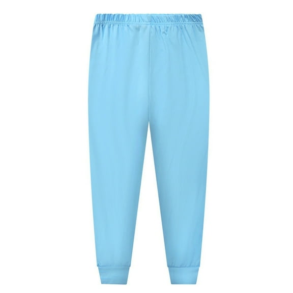 Otqutp Kids Teen Boys Girls Lightweight Sleepwear Pajama Bottoms Long Sleep Pants 3-14 Years Soft Elastic Waist Pajama Bottoms Solid Pants(Light Blue,13-14 Years)