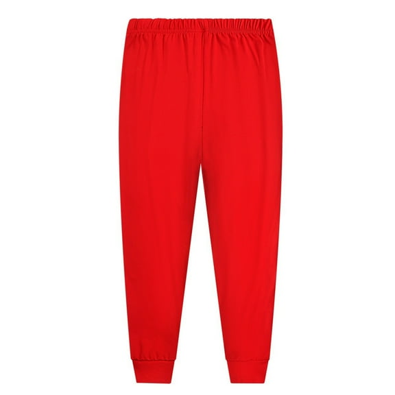 Otqutp Kids Teen Boys Girls Lightweight Sleepwear Pajama Bottoms Long Sleep Pants 3-14 Years Soft Elastic Waist Pajama Bottoms Solid Pants(Red,13-14 Years)