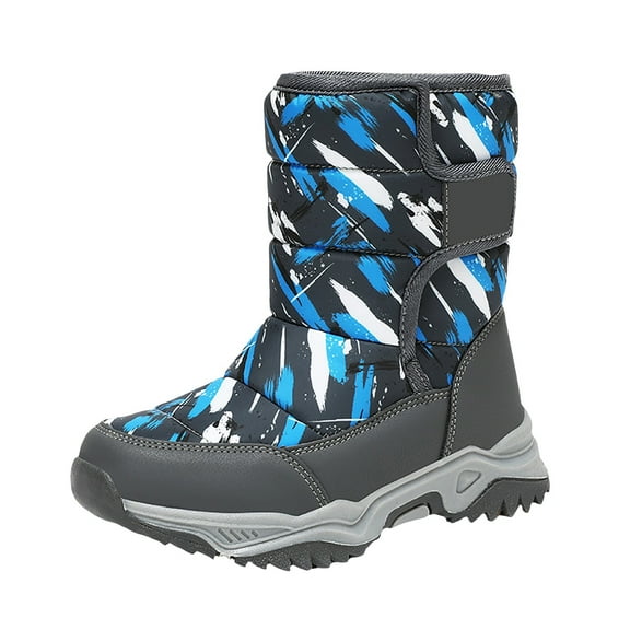 Otqutp Kids' Tie Dye Snow Boots Insulated Waterproof Faux Fu𝗿 Lined Warm Anti-Slip Winter Shoes for Boys Girls Outdoor