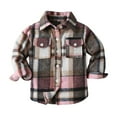 thumbnail image 1 of Otqutp Kids Toddler Flannel Shirt Jacket Plaid Long Sleeve Lapel Button Down Shacket Baby Boys Girls Fall Shirt Coat Outwear(Hot Pink,4-5 Years), 1 of 6