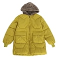 thumbnail image 1 of Otqutp Kids Warm Overcoats Windproof Little/big Kids Girls' Closure Long Sleeve Colorblocked Bear Ears Hooded Zipper Jacket with Big Pockets(Yellow,13-14 Years), 1 of 9