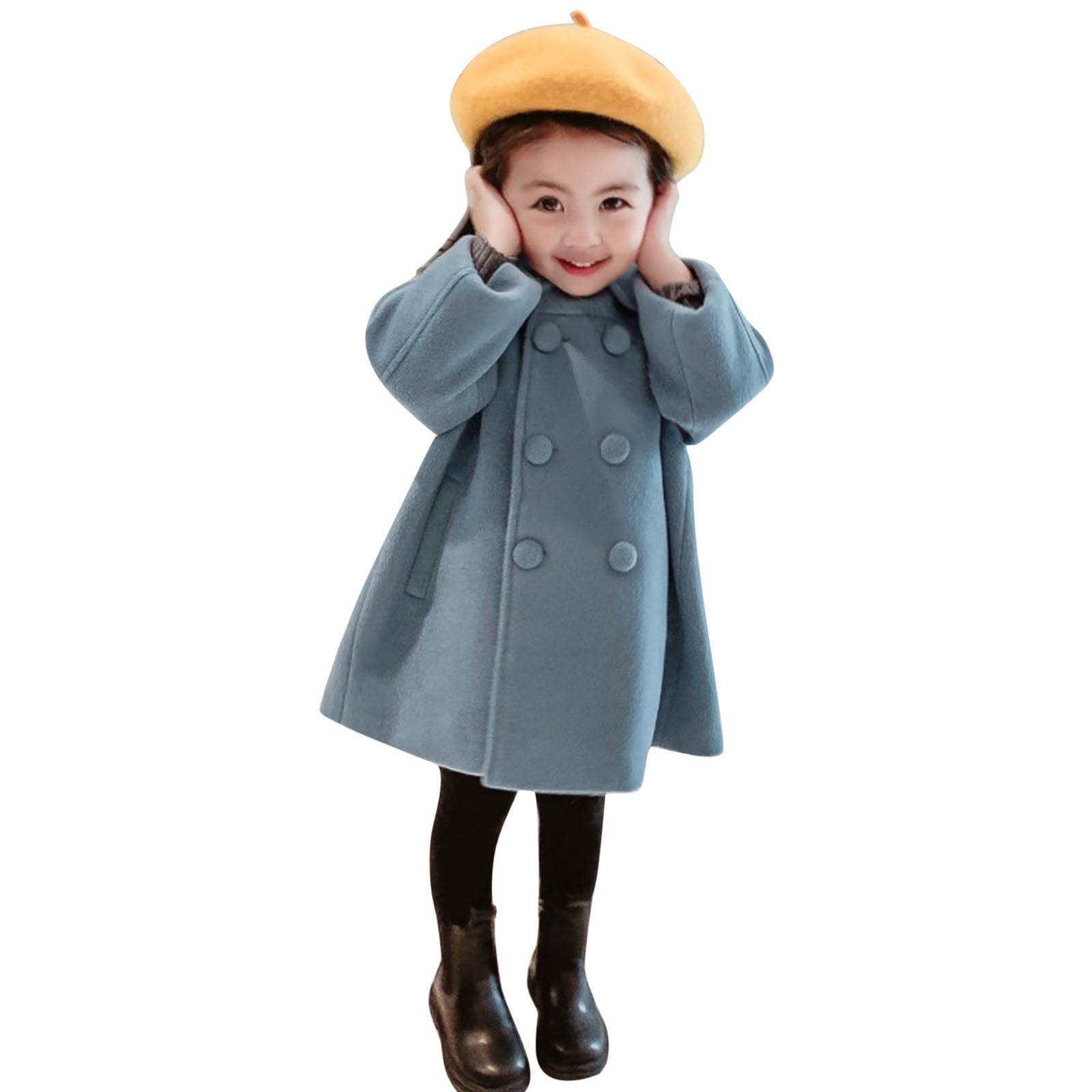 Otqutp Kids Warm Tops Toddler Baby Girls Boys Solid Coat Elegant
