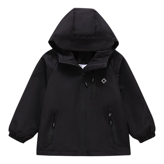 Otqutp Kids Waterproof Hiking Jackets Boys Girls Lightweight Hooded Raincoat Multi Pocket Zip Up Cargo Windproof Outwear