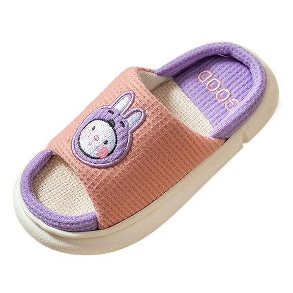 Otqutp Kids Winter Slippers Children's Cute Rabbit Slippers Non Slip Novelty Slippers Winter Light Sole Slippers House Shoes Bedroom Slipper(Silver,5.5-6 Years)