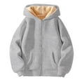 thumbnail image 1 of Otqutp Hoodies for Children Girls Winter Long Sleeve Sweatshirt Full Zip Up Thick Lined Hooded Jacket Child Sport Warm Sweatshirts(Grey,13-14 Years), 1 of 4