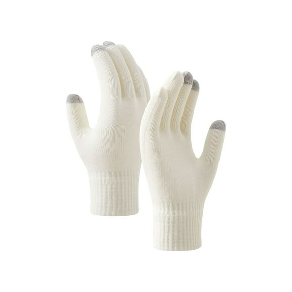 Otqutp Ladies Gloves Men and Women's Fashionable Cycling and Skiing Fitness Warm Sports Knitted Wool Gloves Cold Weather Winter Gloves(White,One Size)