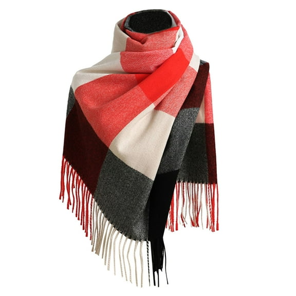 Otqutp Ladies Outdoor Scarves Women's Autumn Winter Scarf Classic Plaid Fashion Scarf Warm Soft Breathable Large Blanket Shawl Scarf(B,)