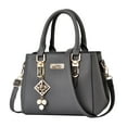 thumbnail image 1 of Otqutp Ladies Satchel Shoulder Bag Casual PU Leather Messenger Bag Large Capacity Handbag Fashion Women's Messenger Bag(Dark Gray,One Size), 1 of 1