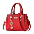 thumbnail image 1 of Otqutp Ladies Satchel Shoulder Bag Casual PU Leather Messenger Bag Large Capacity Handbag Fashion Women's Messenger Bag(Red,One Size), 1 of 1