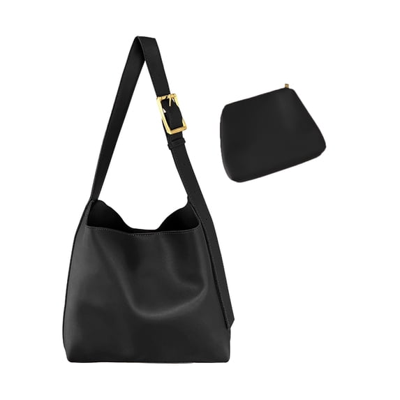 Otqutp Large Capacity Bag Women's Lazy Vintage Shoulder Crossbody Bag Tote Bag for Women's Casual Hiking Lightweight Travel(Black,One Size)
