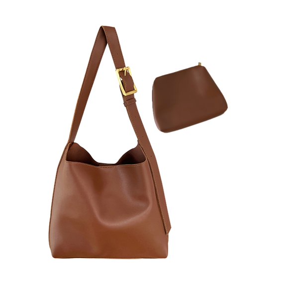 Otqutp Large Capacity Bag Women's Lazy Vintage Shoulder Crossbody Bag Tote Bag for Women's Casual Hiking Lightweight Travel(Brown,One Size)