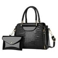 thumbnail image 1 of Otqutp Leather Tote Bag Women Shoulder Bag College Tote Leather Handbag Work Tote Bag Purse for Casual Traveling Hiking(Black,One Size), 1 of 4