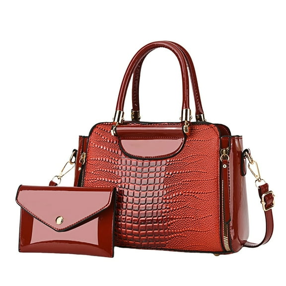 Otqutp Leather Tote Bag Women Shoulder Bag College Tote Leather Handbag Work Tote Bag Purse for Casual Traveling Hiking(Red,One Size)