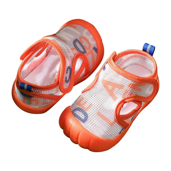 Otqutp Lightweight Footwear for Toddler Baby Boy Girl Baby Summer Sneakers Cute Letter Print Breathable Net Design Walking Sandals