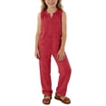 thumbnail image 1 of Otqutp Linen Sets for Girls 2 Piece Sleeveless Tops & Wide Leg Pants Sets Cute Summer Vacation Travel Beach Outfits Fashion Clothing, 1 of 7