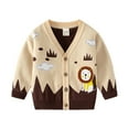 thumbnail image 1 of Otqutp Little Boy Knitted Single Breasted Cardigan Animal V-Neck and Button Down Sweater Long Sleeve Fall Knit Outerwear 1-6 Years(Beige,18-24 Months), 1 of 4