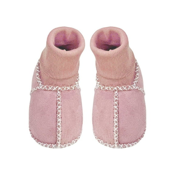 Otqutp Little Boys Comfortable Shoes Toddler Non Slip Soft Sole Slippers Kids Baby Boys Girls Winter Cute Warm First Walk Casual Shoes(Bronze,0-6 Months)