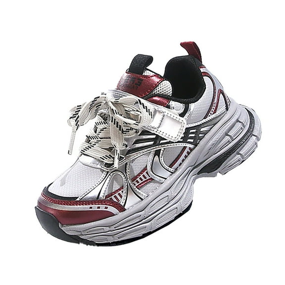 Otqutp Children Shoes Fashion All Seasons Children Sports Shoes Girls Boys Flat Sole Thick Sole Non Slip Comfortable Casual Sneakers(Red,10-10.5 Years)