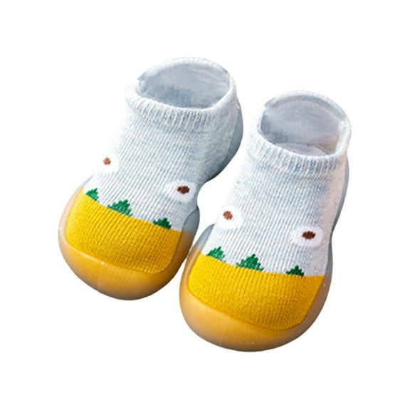 Otqutp Little Boys Fashion Shoes Toddler Baby Shoes Socks Cute Pattern Soft Shoes Autumn Winter Breathable Shoes for 0 To 3 Years(White,2-2.5Years)