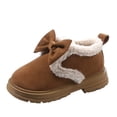 thumbnail image 1 of Otqutp Little Boys Shoes Fashion Big Kids Winter Water Proof Flat Keep Warm Snow Boots Comfortable Shoes Lightweight Shoes for 2-11 Years(Brown,6-7 Years), 1 of 8