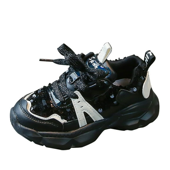 Otqutp Little Boys Sports Sneakers Fashion Big Kids Winter Water Proof Flat Keep Warm Snow Boots Comfortable Shoes Toddler Breathable Shoes(Black,2-2.5 Years)