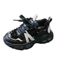 thumbnail image 1 of Otqutp Little Boys Sports Sneakers Fashion Big Kids Winter Water Proof Flat Keep Warm Snow Boots Comfortable Shoes Toddler Breathable Shoes(Black,4-4.5 Years), 1 of 1