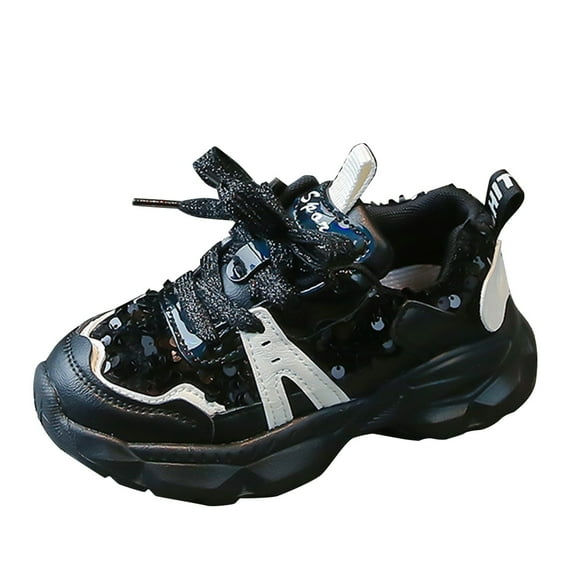 Otqutp Little Boys Sports Sneakers Fashion Big Kids Winter Water Proof Flat Keep Warm Snow Boots Comfortable Shoes Toddler Breathable Shoes(Black,4-4.5 Years)