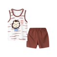 thumbnail image 1 of Otqutp Little Child Clothes Set 1-7 Years Children Sleeveless Vest T Shirt Top+Long Pant Outfit Elastic Waist Shorts Set 2Pcs Summer Clothes Set(U,6-7 Years), 1 of 7