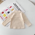 thumbnail image 1 of Otqutp Little Children Evening Blouse Kids Toddler Baby Boys Girls Long Sleeve Crewneck T Shirt Solid Lightweight Blouse Pullover Tops (Beige-b,12-18 Months), 1 of 1
