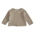 thumbnail image 1 of Otqutp Little Children Evening Blouse Kids Toddler Baby Boys Girls Long Sleeve Crewneck T Shirt Solid Lightweight Blouse Pullover Tops (Khaki-c,6-12 Months), 1 of 4