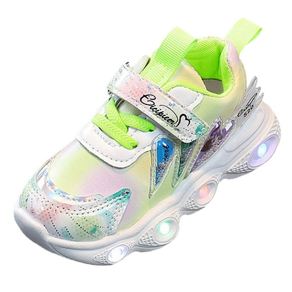 Otqutp Little Girls Sport Shoes Light Up Shoes for Toddler LED Walking Shoes Girls Kids Children Baby Casual Shoes Running Shoes