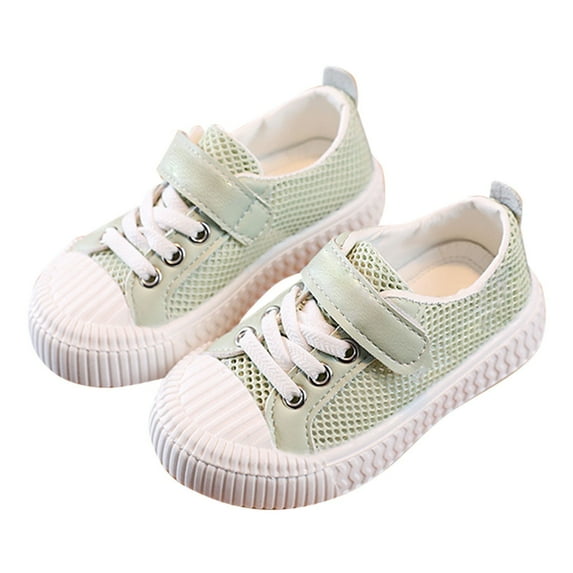 Otqutp Little Kid Autumn Shoes Spring and Summer Mesh Rubber Sole Non Slip Children's Cute Lacing Up Casual Sports Shoes 1-6 Years(Green,12-18 Months)